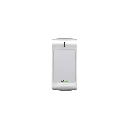 Lector de acceso metálico
Acceso por tarjeta EM/MF
Indicador LED y acústico
Wiegand 26/34
Compatible con controladoras ZKTec