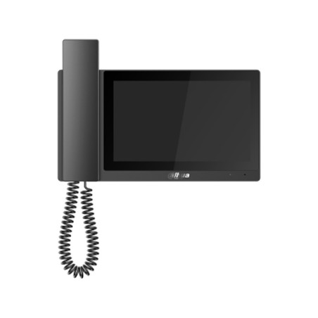 Monitor Interior 7" de Superficie para Videoportero IP Pantalla Táctil PoE SD 6E 1S Alarma Negro