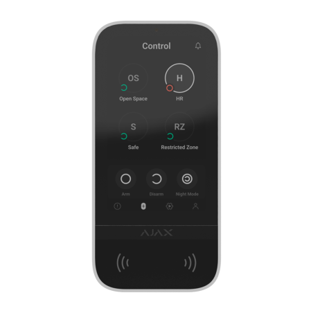 Teclado Ajax con Pantalla Táctil y Lector RFID: Control Avanzado de Alarmas