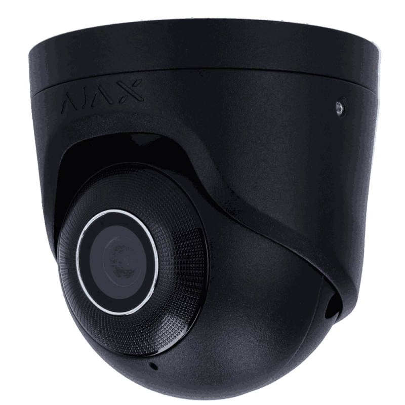 Caméra tourelle Ajax 5 MP | PoE, IA, IR 50 m, MicroSD, Noire, 4 mm