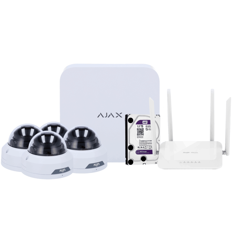 Kit de vidéosurveillance WiFi Ajax Smart 360 | Caméras de sécurité Full HD