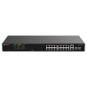 Switch PoE de bureau Reyee | 16 ports Fast Ethernet + 2 ports Gigabit Uplink | PoE+ (120 W) | Montage en rack | Installation fac