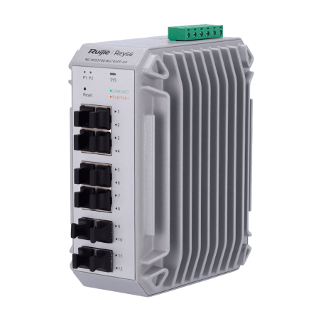 Switch industriel PoE Cloud de couche 2 Reyee | 8 ports Gigabit PoE+ (30 W par port, 240 W max.) + 4 ports SFP | VLAN, protectio