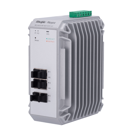 Switch industriel PoE Cloud de couche 2 Reyee | 4 ports Gigabit PoE+ (30 W par port, 120 W max.) + 2 ports SFP | VLAN, protectio