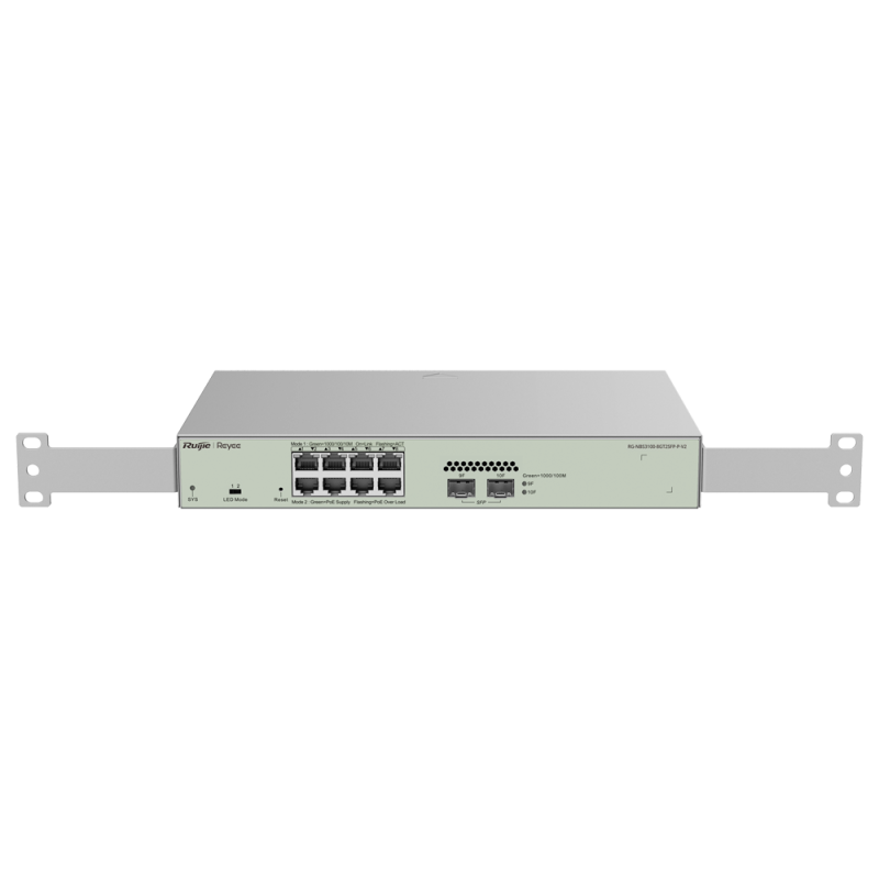 Switch Reyee PoE Cloud Layer 2 | 8 ports Gigabit PoE+ (30 W par port, 125 W max.) + 2 ports SFP Gigabit | VLAN, isolation des po