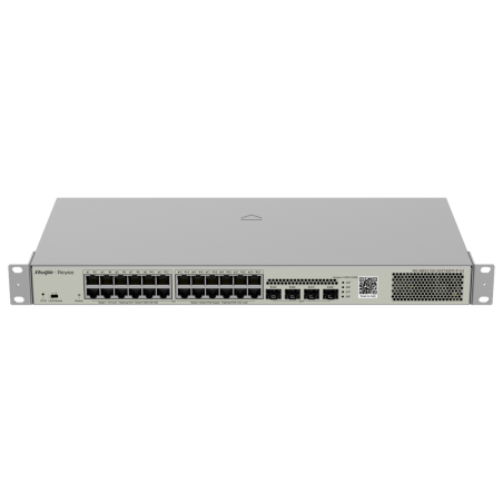 Switch PoE Cloud Layer 2 de Reyee | 24 ports PoE Gigabit (30 W par port, 370 W max.) + 4 ports SFP Gigabit | VLAN, isolation des