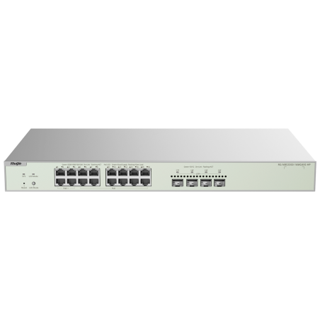 Switch PoE Cloud de couche 2 Reyee | 16 ports PoE multigigabit + 4 ports SFP+ 10 Gbit/s | PoE 802.3af/at/bt (jusqu'à 90 W par po