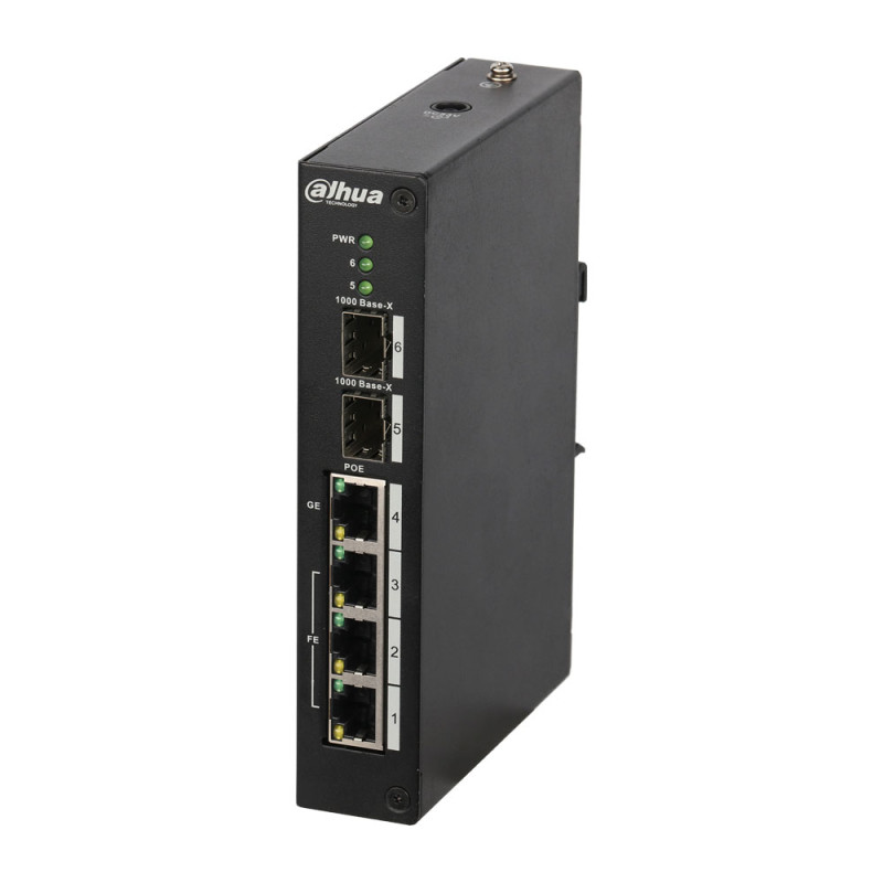 Switch PoE (máximo 120W) gestionable L2 de gama industrial con 3 puertos Fast Ethernet PoE + 1 puerto uplink Gigabit Eth