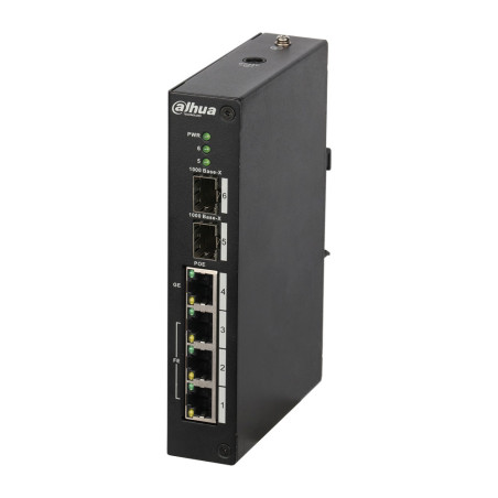Switch PoE (máximo 120W) gestionable L2 de gama industrial con 3 puertos Fast Ethernet PoE + 1 puerto uplink Gigabit Eth