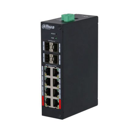 Switch PoE Industrial L2 de 8 puertos
