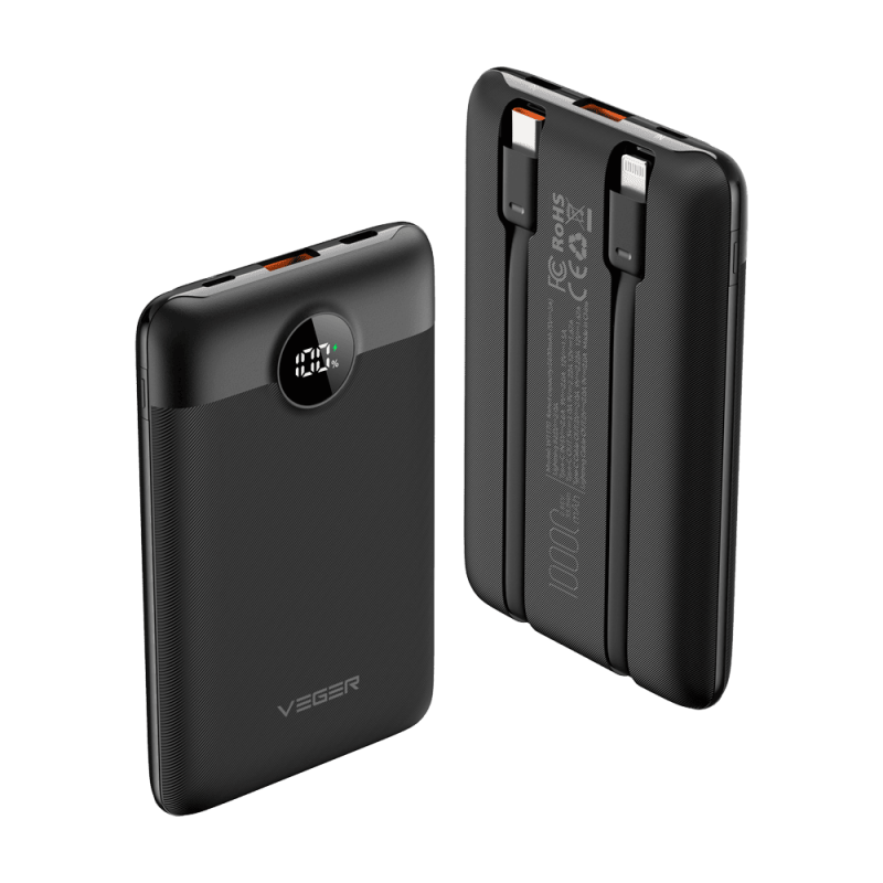 Veger PowerBank 10000mAh | Pantalla LCD y diseño compacto