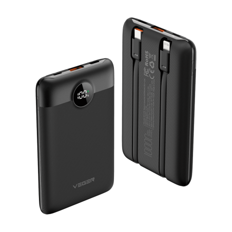 Batterie externe Veger 10 000 mAh | Écran LCD et design compact