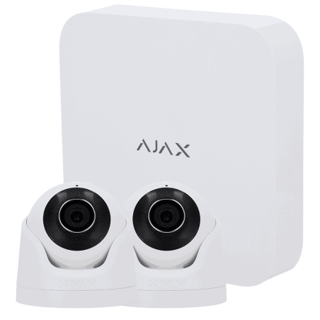 Kit de vidéosurveillance Ajax 8 canaux + 2 caméras 5 MP avec PoE et IA