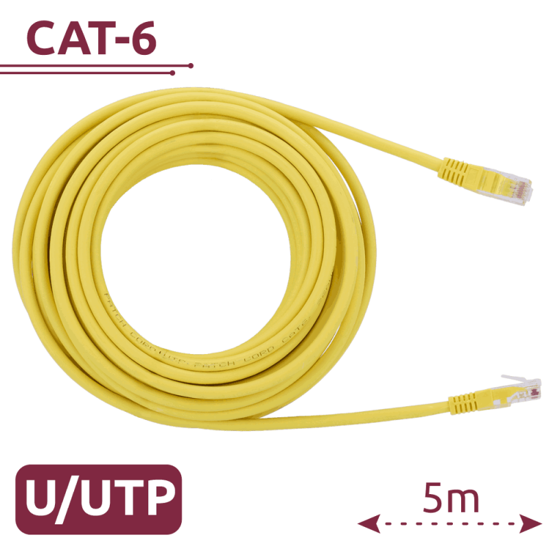 Câble UTP Cat 6 RJ45 – 5 m – Jaune