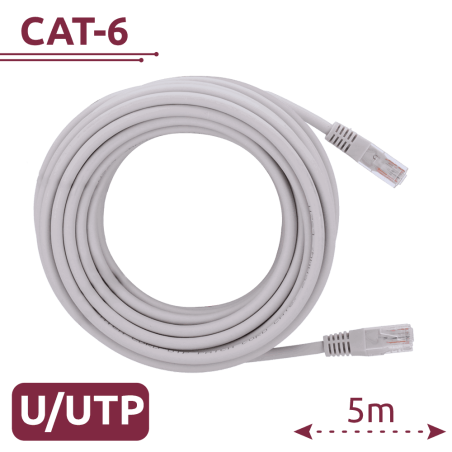 Câble Ethernet Cat 6 UTP RJ45 – 5 mètres – Blanc | Gigabit haut débit
