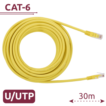 Câble UTP Cat 6 RJ45 – 30 m – Jaune
