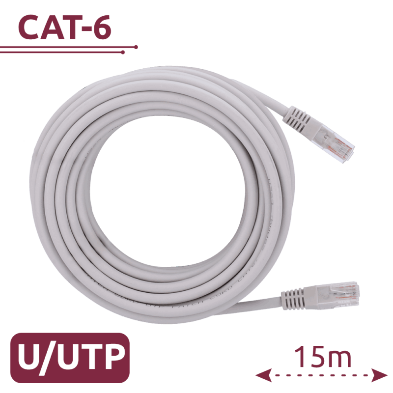 Cable UTP Cat 6 RJ45 – 15 m – Color Blanco