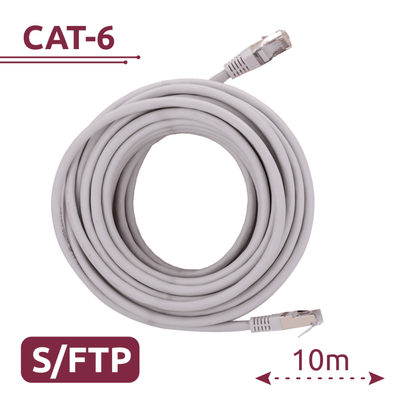 Cable SFTP Cat 6A RJ45 – 10 m – Color Blanco