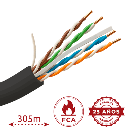 Cable UTP rígido de exterior Cat. 6