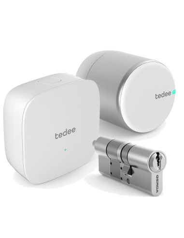 Cerradura inteligente Tedee PRO + Cilindro Doble Embrague + Brigde Wi-Fi