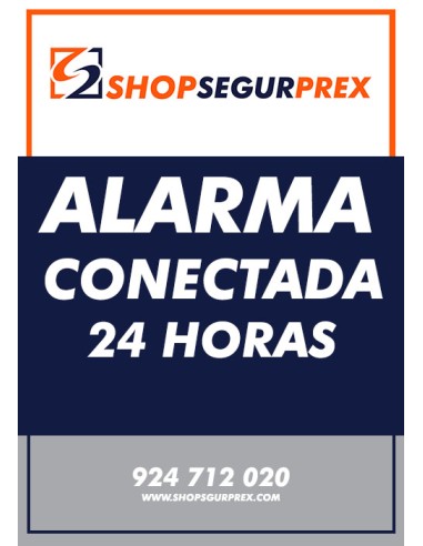 Cartel alarma Shopsegurprex